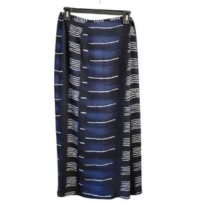 Navy and White Patterned Wrap Around Skirt